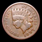 1897 1 In Neck Snow 1 Error Indian Cent Penny ---- Nice Details Coin ---- #790D