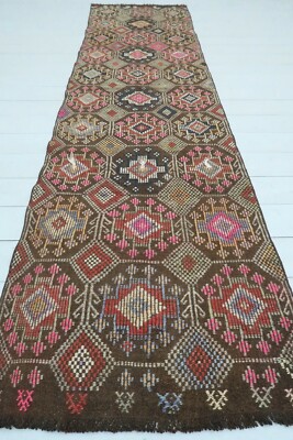 Teppiche Läufer, Vintage Türkischer Kelim Läufer Flur Stickerei Teppich Lang ...