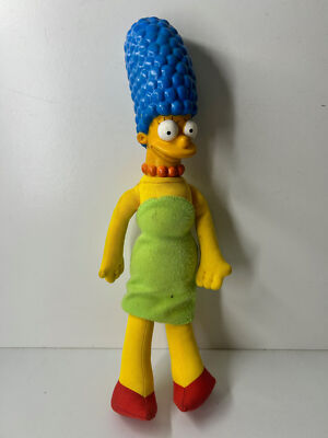 Vintage 1990er Fox TV Marge Simpson Plüschpuppe mit Vinylkopf 