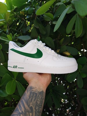 NIKE AIR FORCE 1 '07 TRIPLE WHITE GREEN MEN WOMEN/GIRL GS MULTI