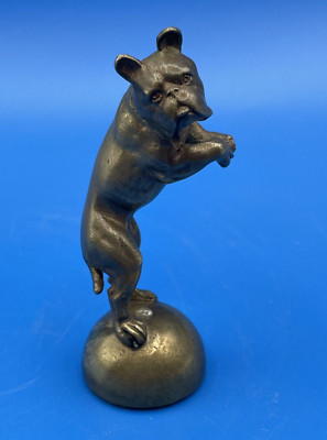 ANTIQUE LOST WAX BRONZE FIGURINE OF A BULLDOG IN AN UNUSUAL POSE