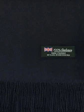 Oversized Blanket 100% Cashmere Scarf Shawl Wrap Solid Scotland Wool Black