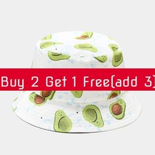 Fruit Pattern Fisherman Hat With Wide Brim For Summer Sun Protection And Casual