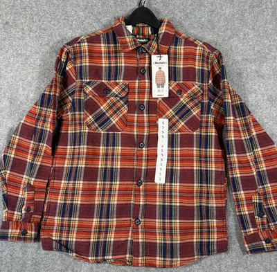 Buffalo Flannel Shirt Jacket Mens S Multicolor Plaid Long Sleeve Outdoor NWT