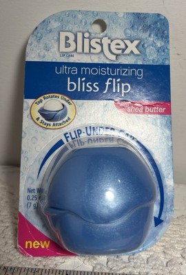 Blistex Bliss Flip Ultra Moisturizing lip care balm blue w shea butter FREE SHIP