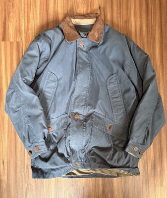 Men's Large Vintage Rainforest Jacket with Liner and Leather Collar