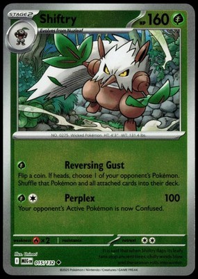 Shiftry 015/132 Uncommon Mega Evolution Reverse Holo NM Pokemon MEG