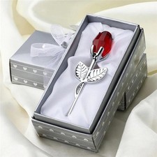 6 Colors Crystal Glass Rose Flower Figurines Craft Valentine'S Day Favors