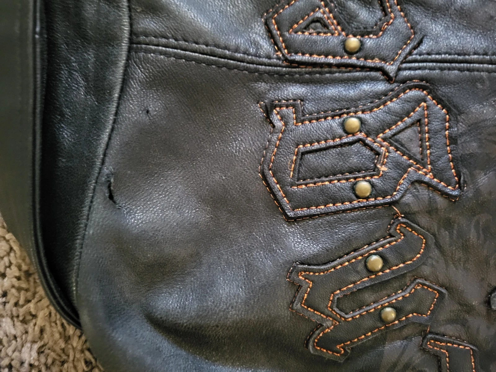 Pelle Pelle Marc Buchanan Leather Bomber Jacket Black/Brown 50 Lined Zip - product detail image 12