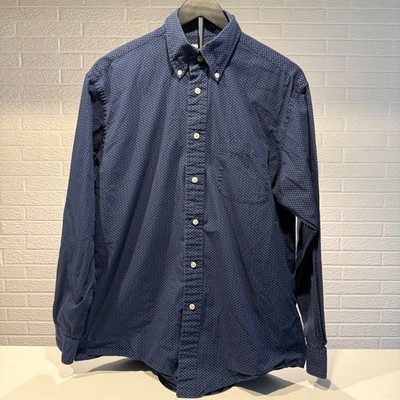 Brooks Brothers 346 Button Down Shirt Men's Medium Cotton Patterned Blue