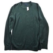 GAP Sweater Mens Medium Green 100% Cotton Waffle Knit Crewneck Pullover NEW