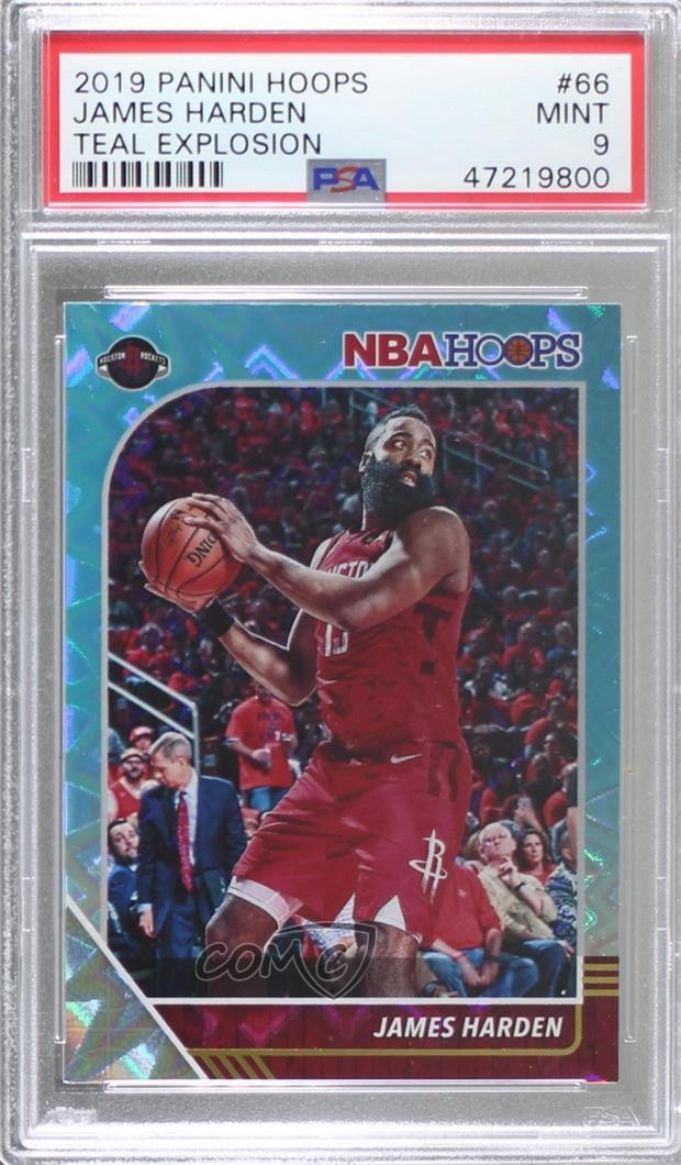 2019-20 Panini NBA Hoops Teal Explosion James Harden #66 02v3