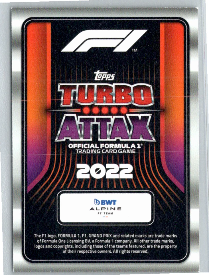 2022 Topps F1 Turbo Attax Base #51 Off The Track - Fernando Alonso - Image 2 of 2
