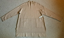 NWT 109 Womens Sweater-CHICO'S-lt brown "Milano Stitch Mock" hi-lo tunic-2 L 