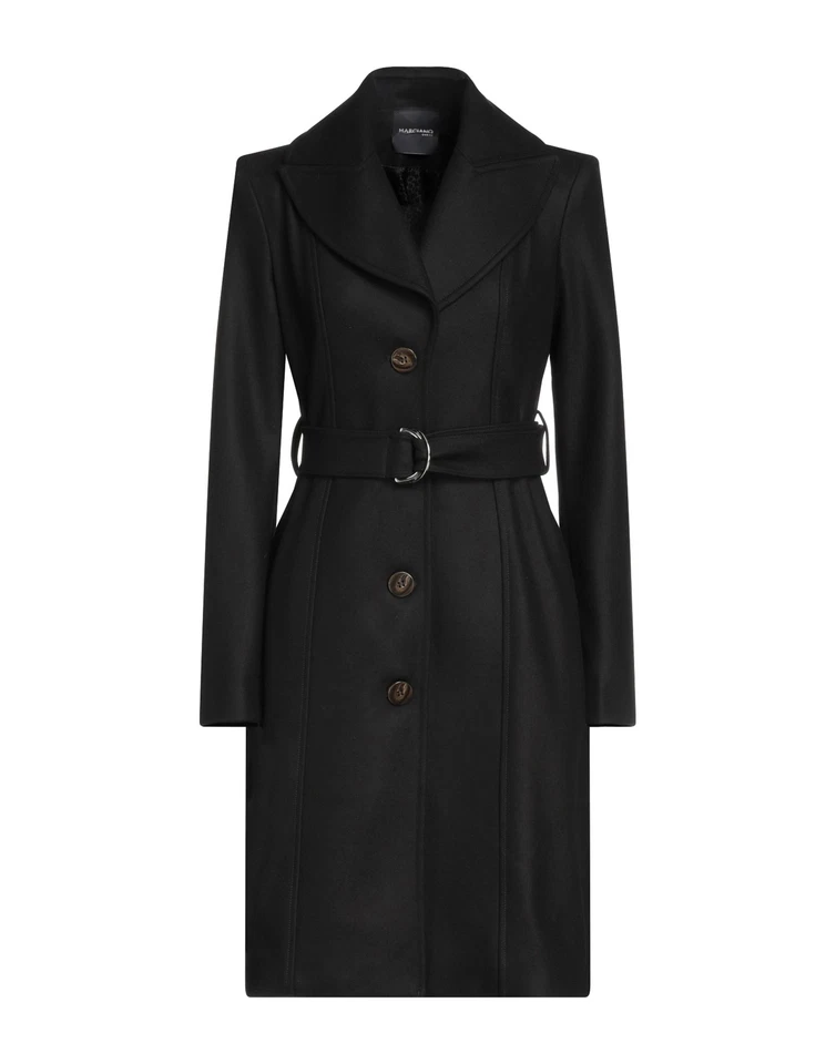 RRP €812 MARCIANO GUESS Coat IT42 US6 UK10 M Wool Blend Black Lined Belted - Image 3 of 4