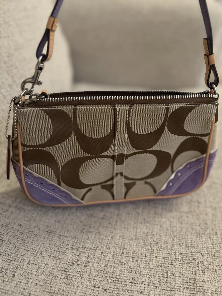 Bolso de Hombro Coach Vintage Fish Coral Sea Life Apliques Marrón Púrpura H05Q-1491 Foto 3 de 4