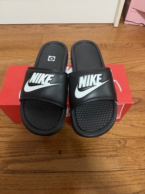 Nike Benassi Sandals for Men, Size 13 - Black/White 343880-090