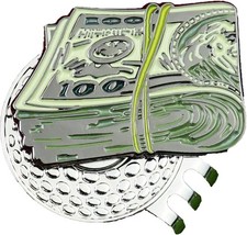 Golf Ball Marker, Fun Novelty Golf Accessory, Features Dollar Cash Stack Desi...