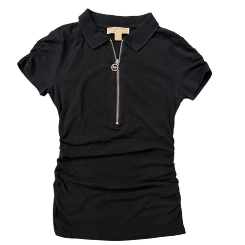 Michael Michael Kors Black shirt with gold zip detail