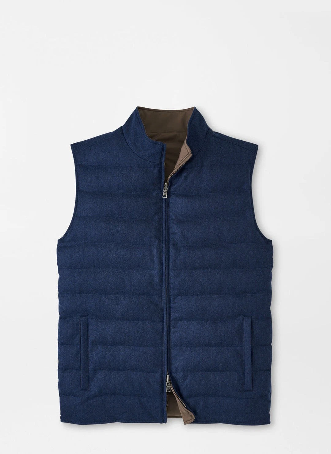 NWT  Peter Millar Men's Whistler Reversible Vest Blue/Brown S $595 MF24XZ52