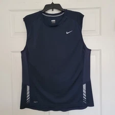 Nike Fit Dry Men's Sleeveless Tank-Top SPARQ Navy Blue Size XL