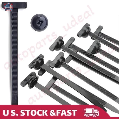 AUTOPARTS_UDEAL 50PCS Nylon Universal Cable Tie Buckle Plastic Zipper Clips For Cars Black Zip T