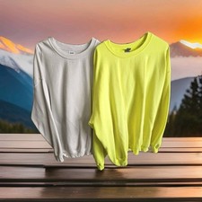 2 PACK Gildan Heavy Blend Crewneck Sweatshirt 50/50 cotton/poly Light Grey LARGE