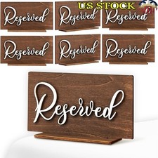 Set of 6 Wooden Reserved Table Signs Weddings Events Reserved Seating Decor New