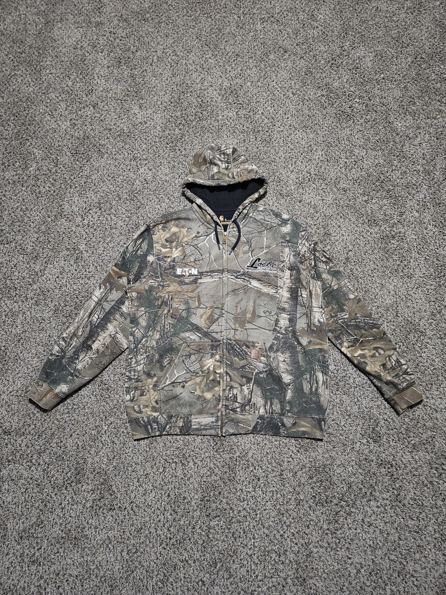 Veste Polaire Realtree Homme – 1/4 Zip, Gris, Camouflage Bois, Taille S, Légère
