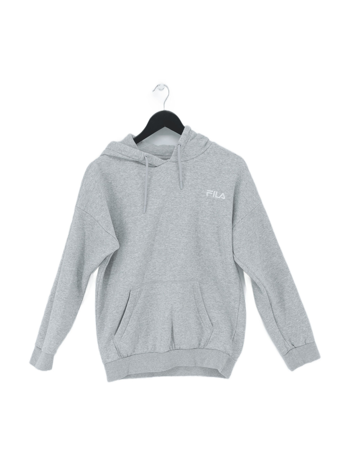 Fila Felpa Donna con Cappuccio UK 8 Grigio Cotone con Pullover Poliestere