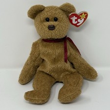 TY Beanie Babies Curly Bear Brown Plush w/ Original Tag 1996 Vintage Collectible