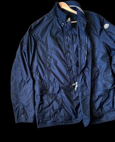 Men Moncler Jacket Navy Nylon 42 / XL / 50