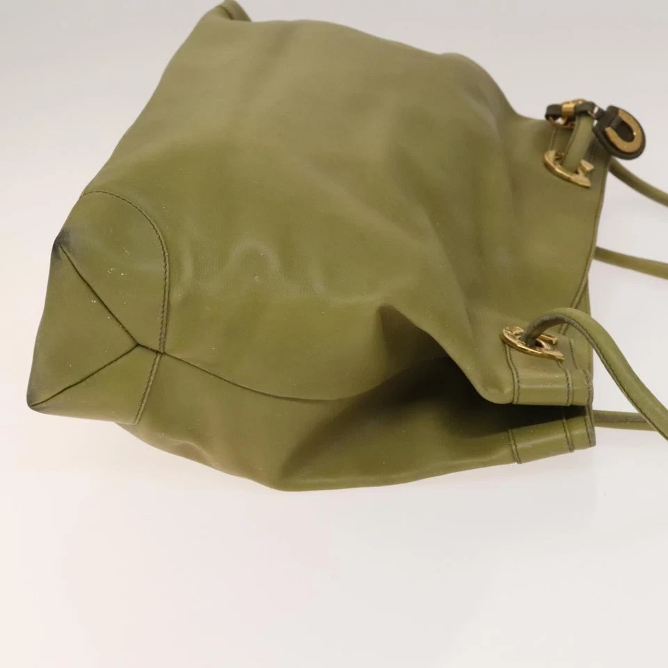 Mochila de couro GUCCI GG lona web linha xerez 3 conjuntos bege verde autêntica fm4862 - Imagem 4 de 4