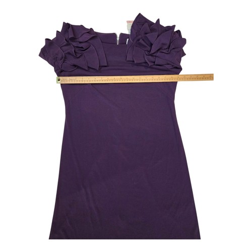 NEW! J. Taylor Purple Midi Tiered Sleeve Shift Dress Size 10 - Picture 3 of 7