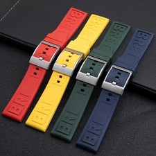 FKM Rubber Watchband for Breitling Navitimer 22mm Blue Soft Flexible Sport Band