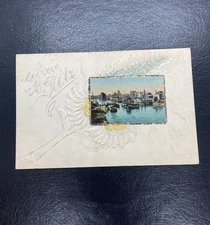 Harbor View Postal Card Or Greetings Card c1890s-1900s As Shown