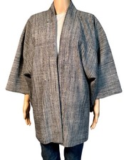Vintage Raw Silk Haori Kimono Jacket Hand Sewn Made in Japan Clean Gift Boxed