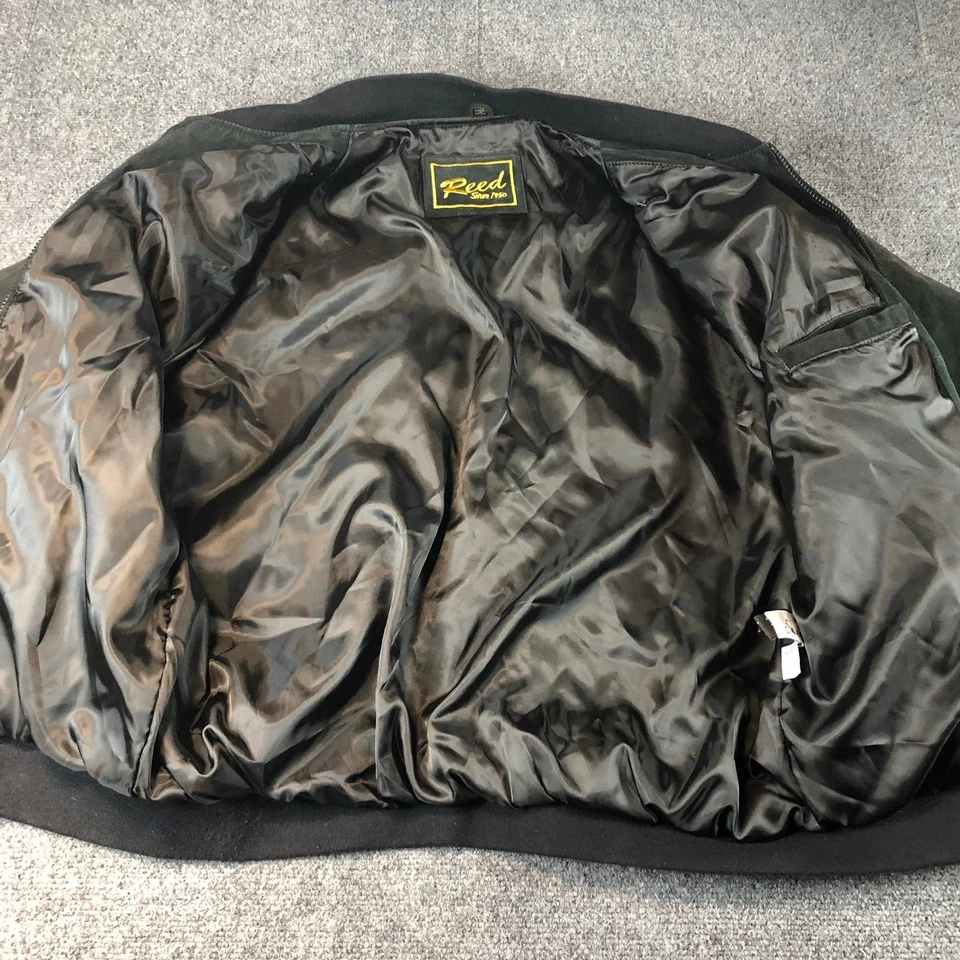Chaqueta de bombardero vintage Reed Since 1950 para hombre XLT gamuza abrigo negro años 90 Y2K Foto 4 de 4