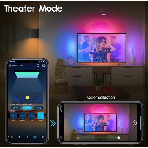 Streifen LED Bluetooth RGB Versorgung Über USB 10m IP65 Meiq-En - Picture 6 of 9