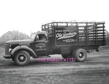 OLD GERMAN STAKE BODY BEER TRUCK PHOTO 8X11 HAGERSTOWN DISTRIBUTING CO MD DRIVER