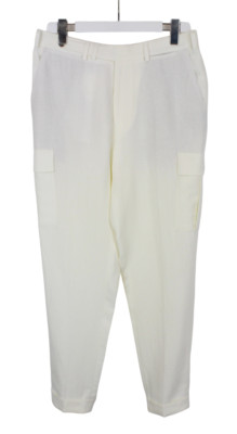 Suitsupply Blake Flat Front Cargo Hose Herren UK 32 Reines Leinen Gekrempelt