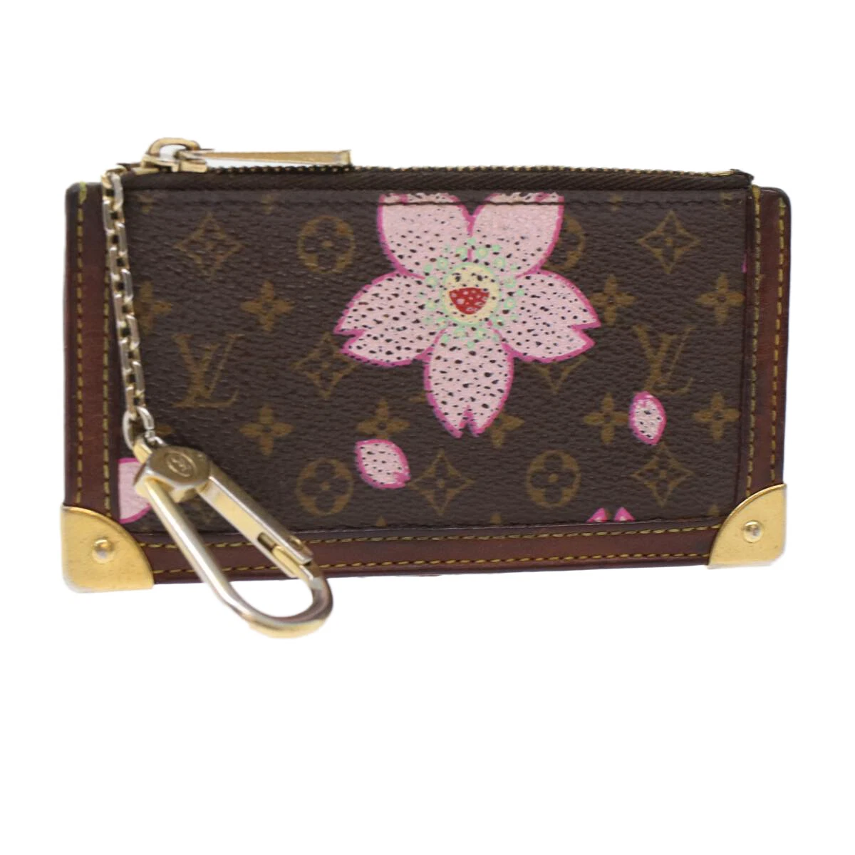 LOUIS VUITTON Monogram Cherry Blossom Pochette Cles Coin Purse M92015 LV  bs7049