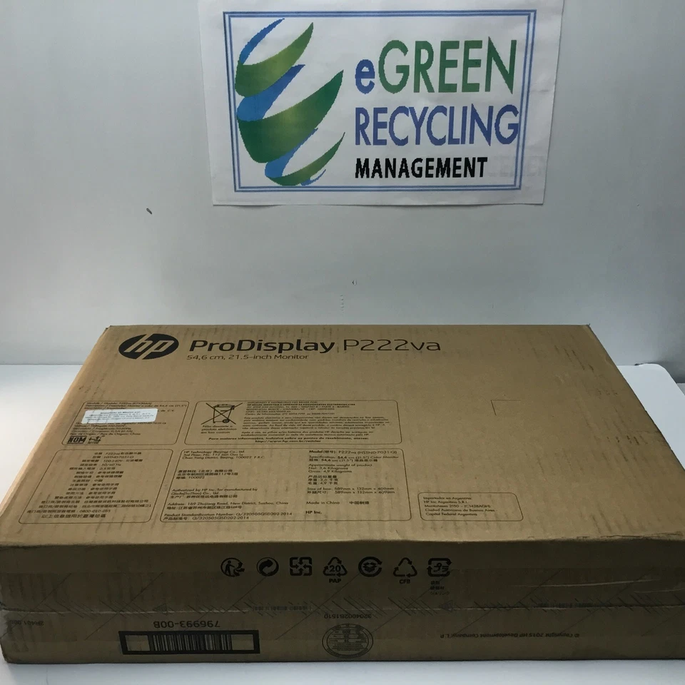 HP ProDisplay 21.5" LED FULL HD Monitor P222va Genuine Sealed w/ Free Shipping - Image 3 of 4