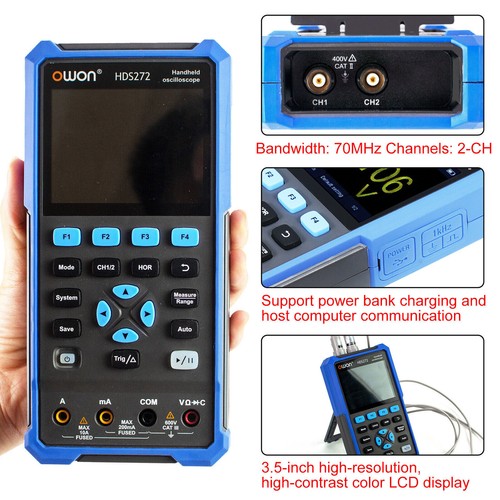 OWON HDS200 Series Handheld Digital Oscilloscope 2CH+1CH Waveform Generator USB - Picture 5 of 37