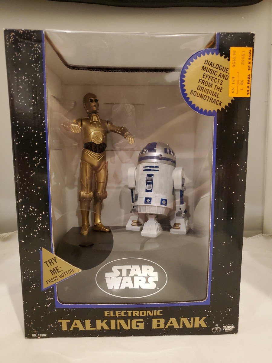 Thinkway VINTAGE STAR WARS C-3P0 and R2-D2 Electronic Talking Bank