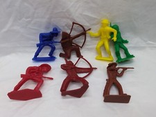 Lot Of 7 Vintage 1960s Cowboy And Indian Toy Figures 3"
