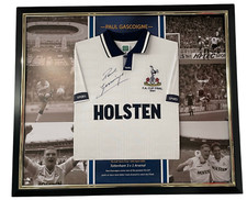 FRAMED GAZZA Paul Gascoigne of Tottenham  Signed SHIRT Autograph Jersey Spurs