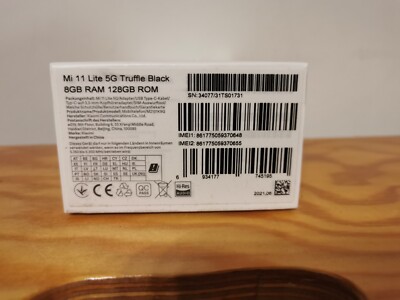 Xiaomi Mi 11 Lite 5G Truffle Black. Originalverpackt