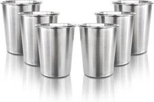 6 Pack 8 oz Stainless Steel Kids Cups, Children's Pint Cups, Stackable Metal