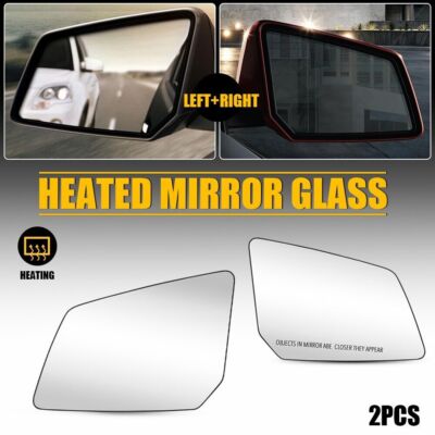 Pair Side Heated Mirror Glass For GMC Acadia Saturn Outlook hevrolet Traverse